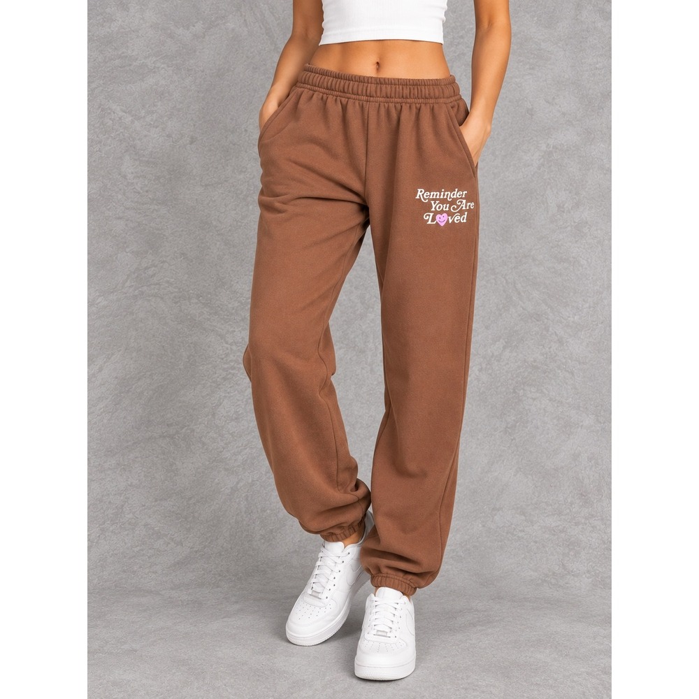 Mayfair Group x Avery Woods Sweatpants Womens M/L Brown Reminder You Are Loved
